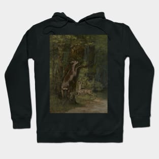 Deer in the Forest by Gustave Courbet Hoodie